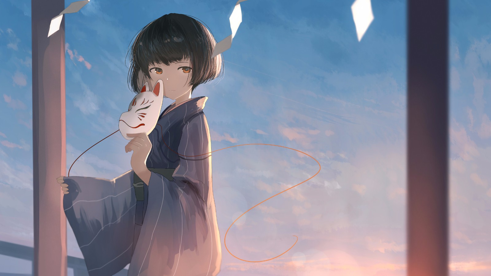 夜行灯下